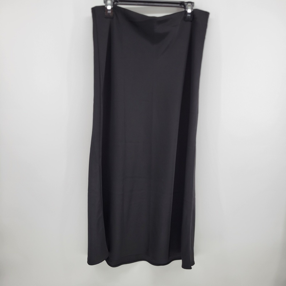 NEW Express Women's Black Satin Maxi Skirt Size Large Cocktail Party Office Work - Picture 2 of 8